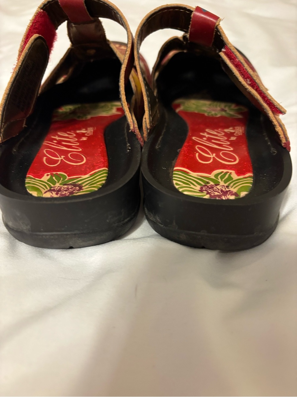 Corkys Elite Leather Floral Sandals Size 36 Boho Red - Picture 3 of 7